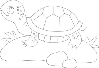 cute tortoise coloring page for kids