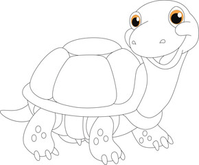 cute tortoise coloring page for kids