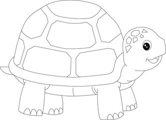 cute tortoise coloring page for kids