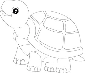 cute tortoise coloring page for kids