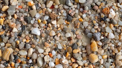 A closer look at the sand reveals a variety of textures from fine and powdery grains to co and granular pieces all blending together to create a gritty and uneven landscape
