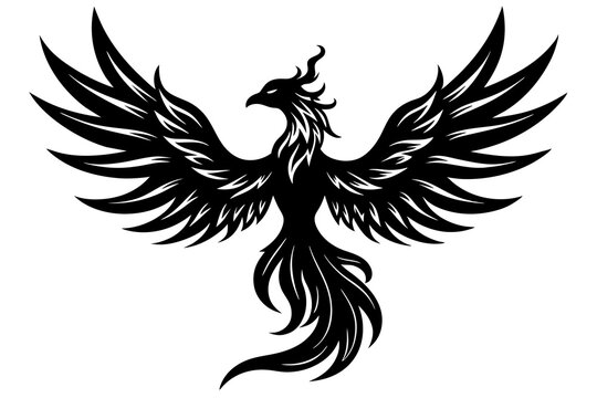 recommend clip art: phoenix bird silhouette vector illustration