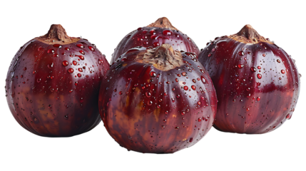 Organic chestnuts on a transparent background