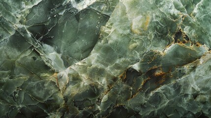 Fototapeta premium A textured view of a large smooth jade stone casting a subtle sheen in shades of deep forest green and earthy moss