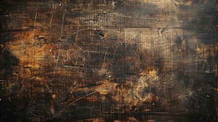 Obraz premium A topdown shot of an old weathered tabletop covered in scratches and scuffs revealing a patchwork of worn and faded wood grain