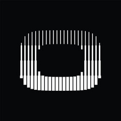 Letter O Logo with Abstract Line Pattern