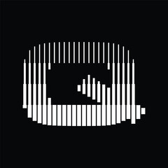 Letter Q Logo with Abstract Line Pattern