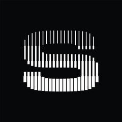 Letter S Logo with Abstract Line Pattern