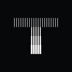 Letter T Logo with Abstract Line Pattern