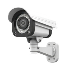 High-resolution outdoor security camera mounted on a wall, ideal for surveillance and monitoring in homes and businesses.