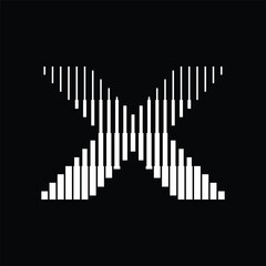 Letter X Logo with Abstract Line Pattern