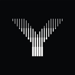 Letter Y Logo with Abstract Line Pattern