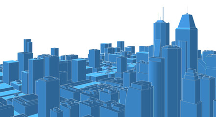  modern city panorama 3d illustration