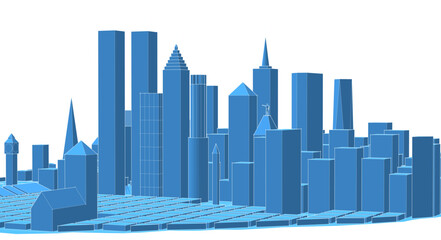 Obraz premium modern city panorama 3d illustration