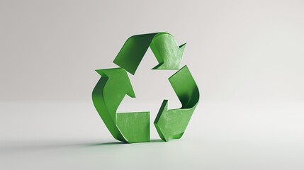 A simple illustration of a green recycling symbol on a white background, suitable for environmental and eco-friendly themes