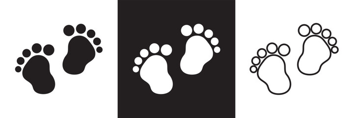 Obraz premium baby feet icon, baby feet, baby footprint baby foot , newborn , monogram. split name frame baby feet monogram name frame in eps 10.