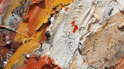 Fototapeta premium Traces of paint and ink can be observed hinting at the countless creations that were made on this canvas