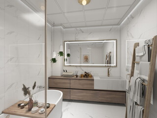 baño de diseño moderno con gran ducha de diseño 