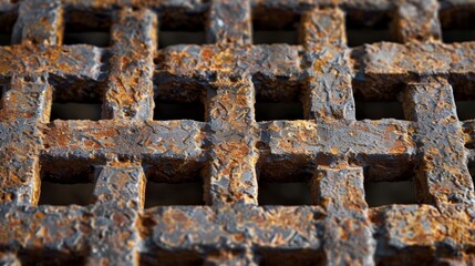 A closeup of interlocking steel grates revealing the precise and calculated design that gives these structures their strength