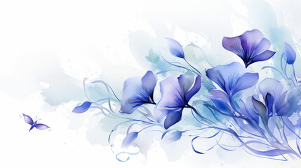butterfly pea flower watercolor background