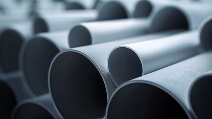 Matte grey PVC pipe with a buttery smooth texture and a seamless seamless appearance