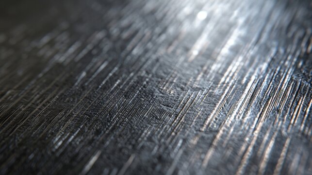 A brushed metal surface with distinct parallel lines running across its surface giving off a subtle brushed texture
