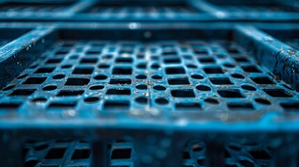 Smooth plastic surface with tiny divots reminiscent of honeycomb creates a strong grip for lifting and stacking these crates