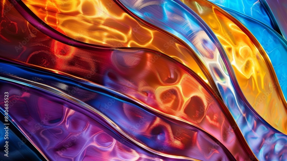 Wall mural vibrant and colorful this metal sheet is adorned with a bright abstract design adding a pop of textu