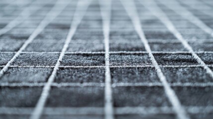 A closeup of an insulation mat with a uniform gridlike pattern of small squares in shades of gray creating a sleek and modern aesthetic