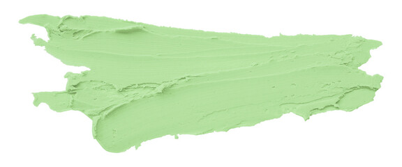 Green plasticine brush isolated on transparent background.