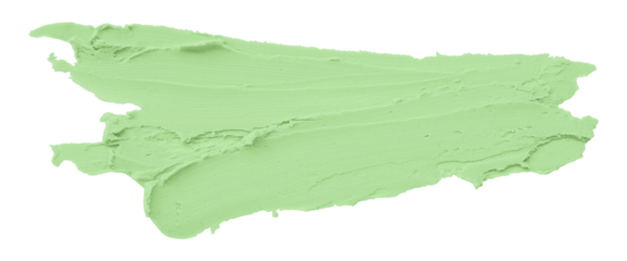 Green plasticine brush isolated on transparent background.