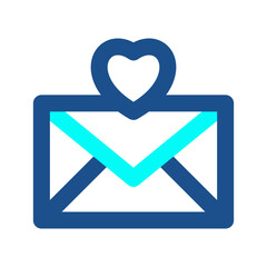 vector icon email, message, love, heart, envelope, text