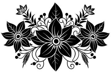 flower ornament vector silhouette illustration