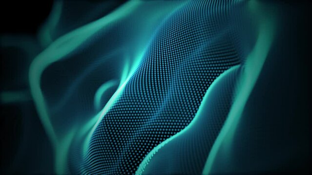 Animated abstract wave background made of dots