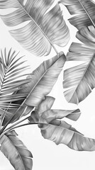 Monstera leaf sketch by hand drawing. Leaf art highly detailed in line art style. Monstera is plant of tropical. Leaf for paint to pattern or wallpaper. AI generated illustration