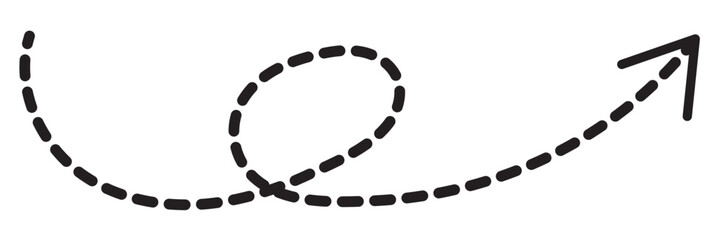 Hand drawn line dashed arrows