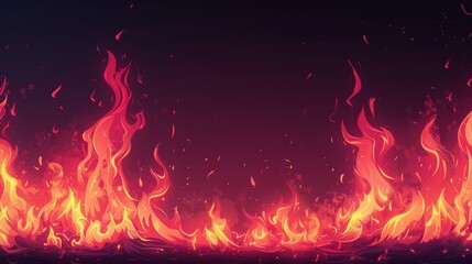 Red Flames on Dark Background