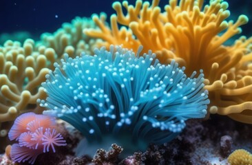 Underwater landscape with beautiful corals 