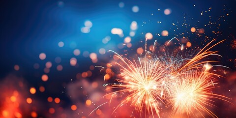 Fototapeta premium A bunch of colorful fireworks exploding in mid-air