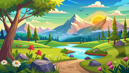 natural environment of a beautiful vector background illustration