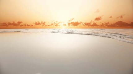 Fototapeta premium Golden Sunset Over Calm Ocean Waves