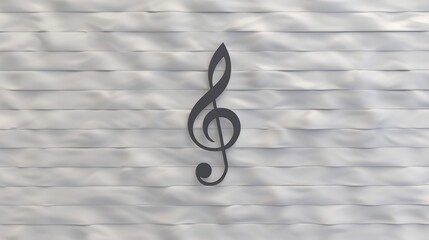 Minimalist Music Note on Textured White Background