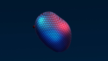 Abstract neon multicolored metaball with scale reptile texture meta ball bubble transition transformation for business presentation background template for reports futuristic 3d render animation loop