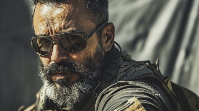 Outdoor Portrait soldier or private military contractor