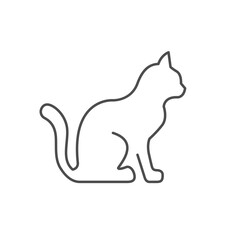 Domestic cat line outline icon