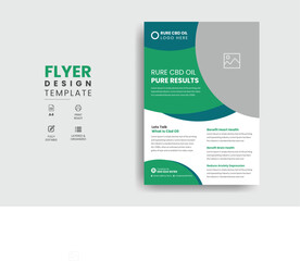 Hemp Flyer Template, Hemp Product Poster with green elements design
