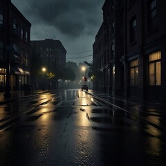 Fototapeta premium night city street
