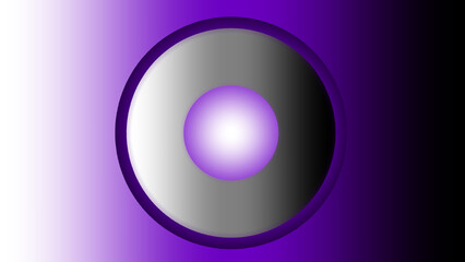 Kreis mit Kugel in violett und grau mit Leuchteffekt. Abstrakte Illustration 