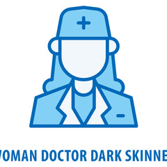 Woman Doctor Dark Skinned Icon simple and easy to edit for your design elements