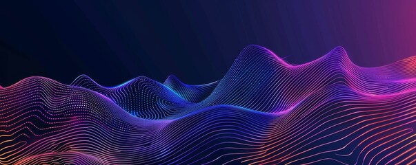 Fototapeta premium Abstract dark background with vibrant colorful lines forming a circular design